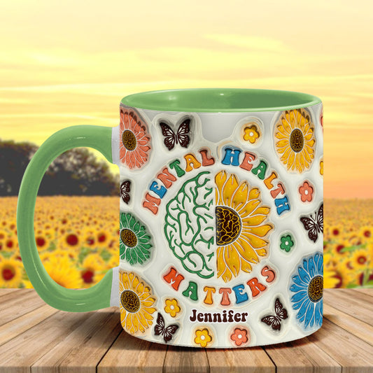 Mental Health Matters - Personalized Mental Health Awareness Accent Mug