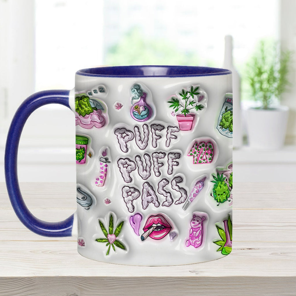 Puff Puff Pass Inflated 3D - Personalized Weed Accent Mug