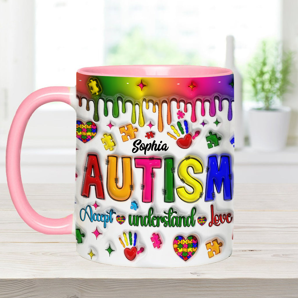 Autism Awareness - Personalized Autism Awareness Accent Mug
