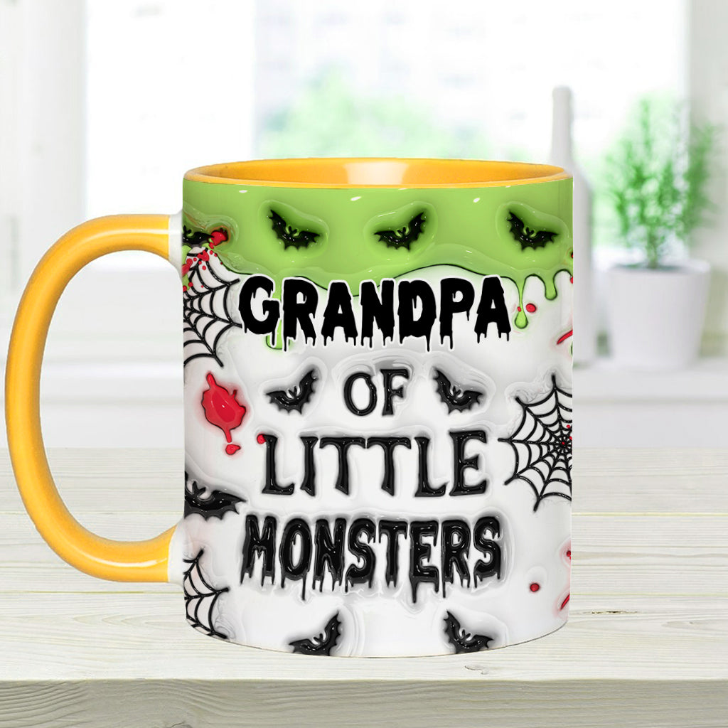 Grandpa Of Little Monsters Any Title - Personalized Grandpa Accent Mug