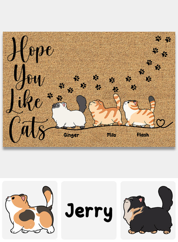 Hope You Like Cats - Personalized Cat Doormat