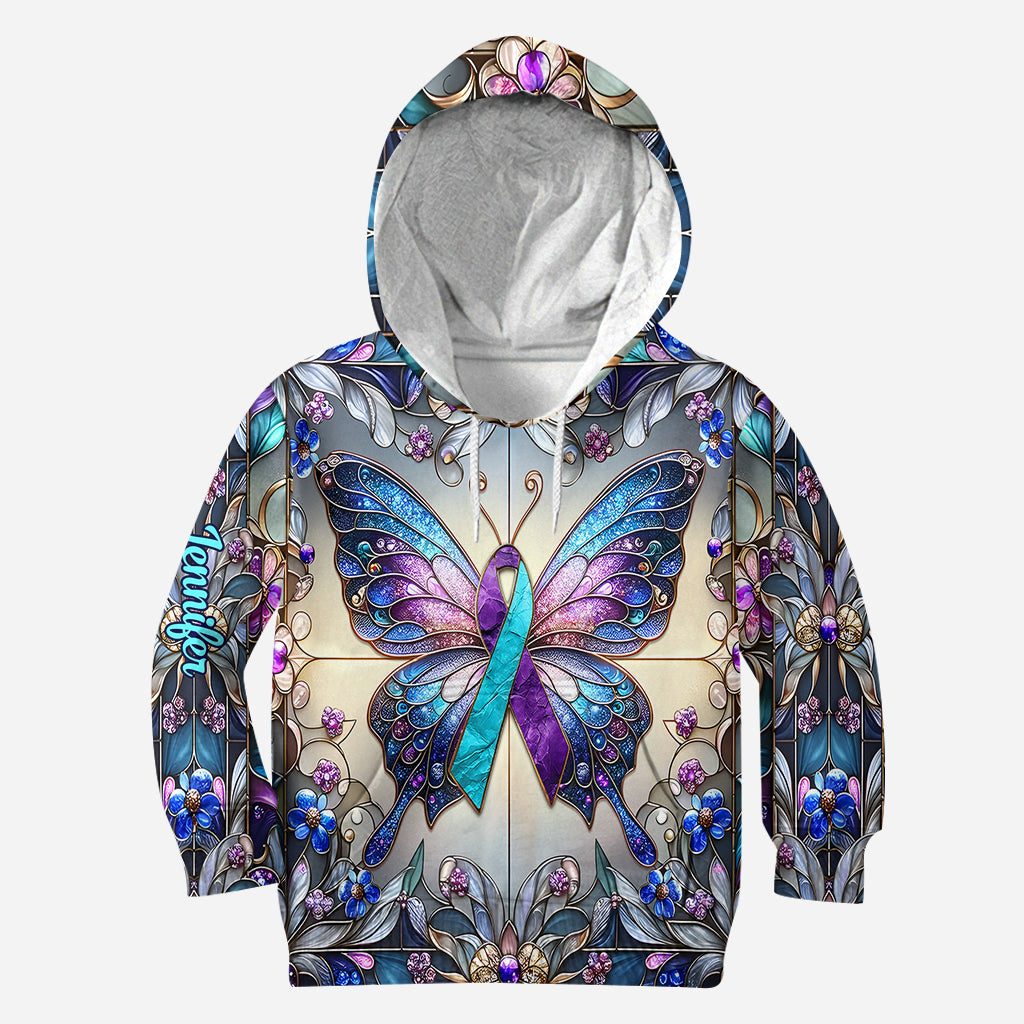 I Wear Teal And Purple - Personalized Suicide Prevention Hoodie and Leggings