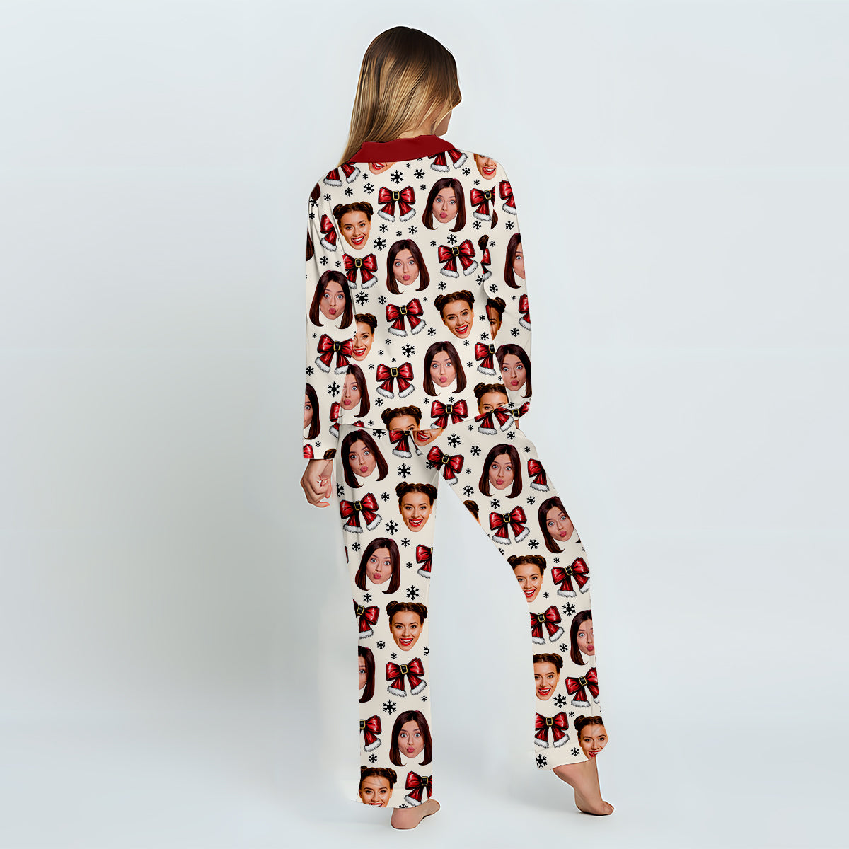 Coquette Besties Christmas - Personalized Bestie Button Down Pajamas