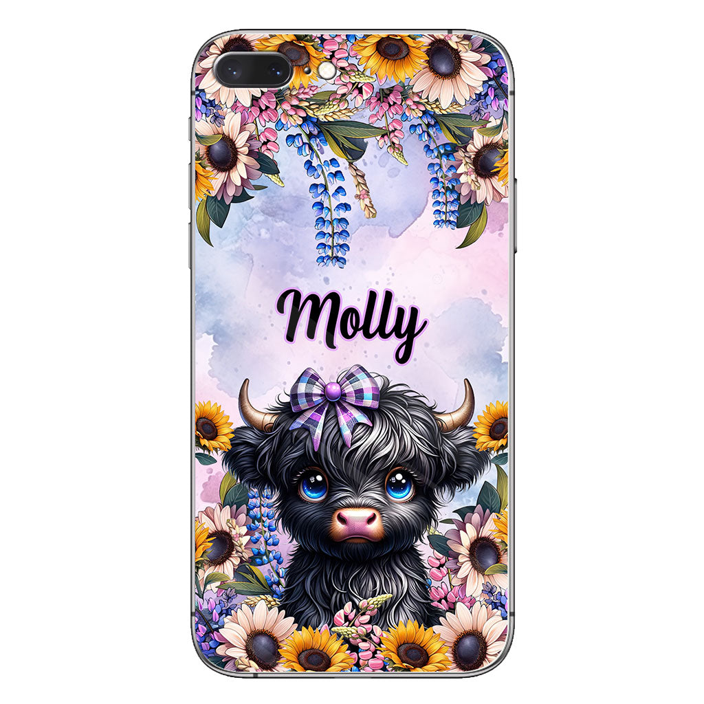 Cute Little Highland Cow - Personalized Phone Case