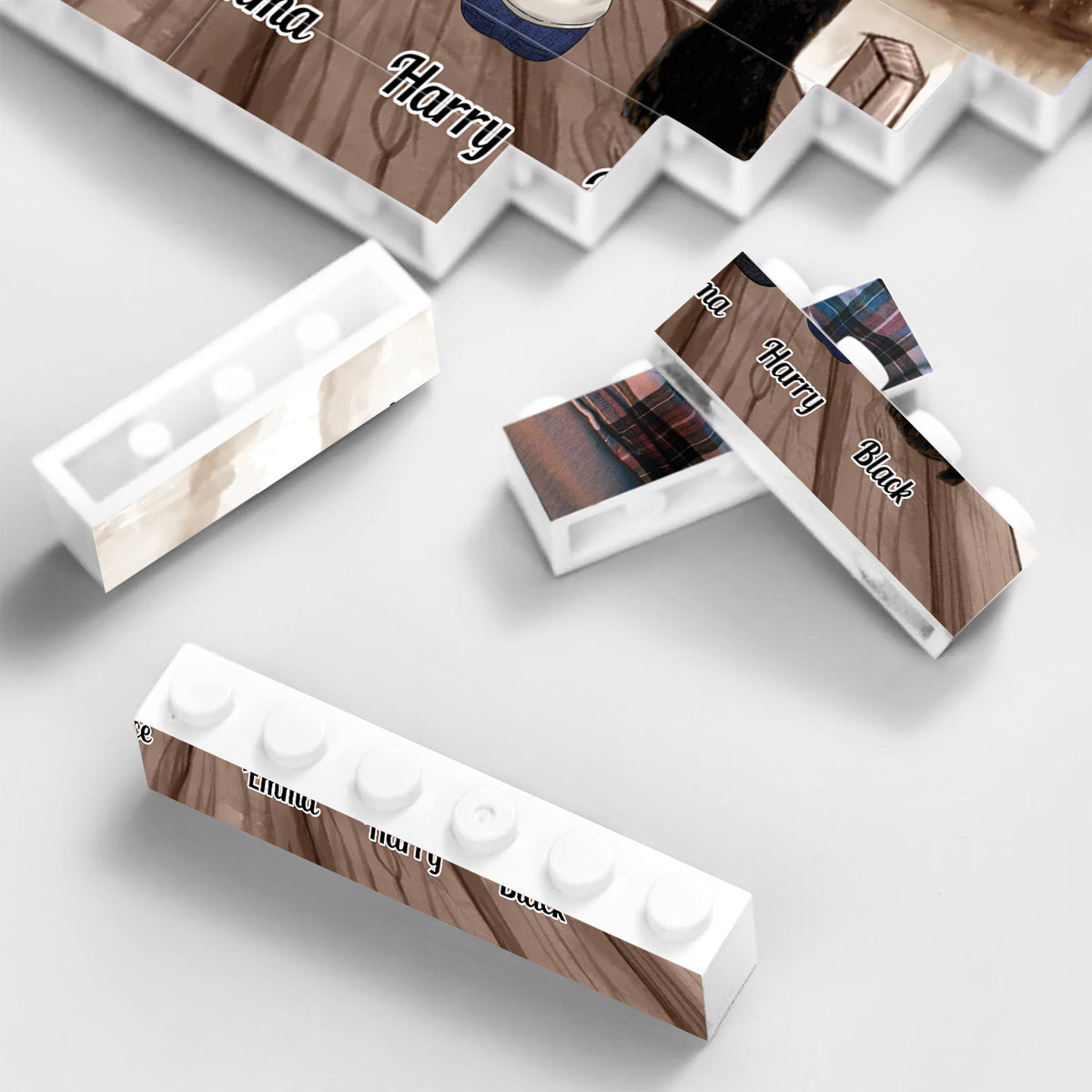 And So Together They Built The Life They Loved - Personalized Family One-sided Horizontal Rectangle Building Brick Blocks