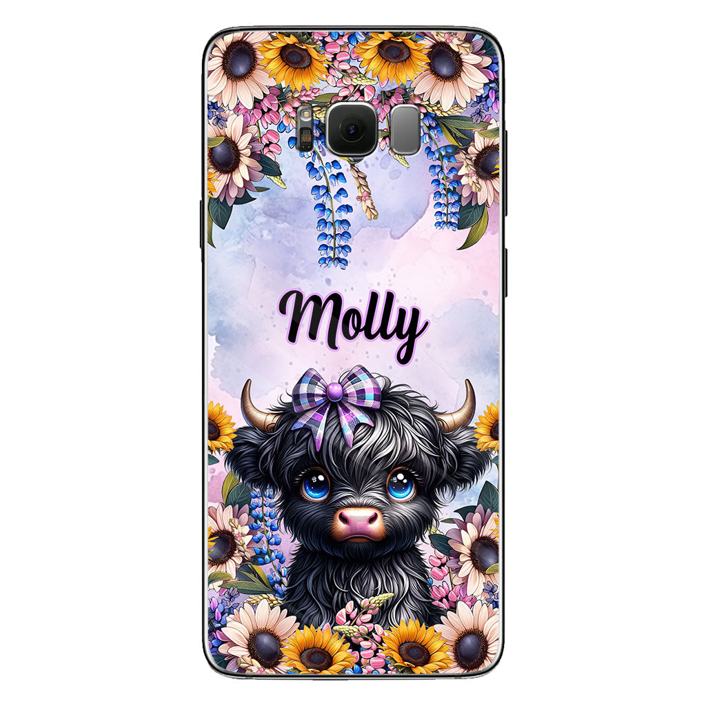 Cute Little Highland Cow - Personalized Phone Case