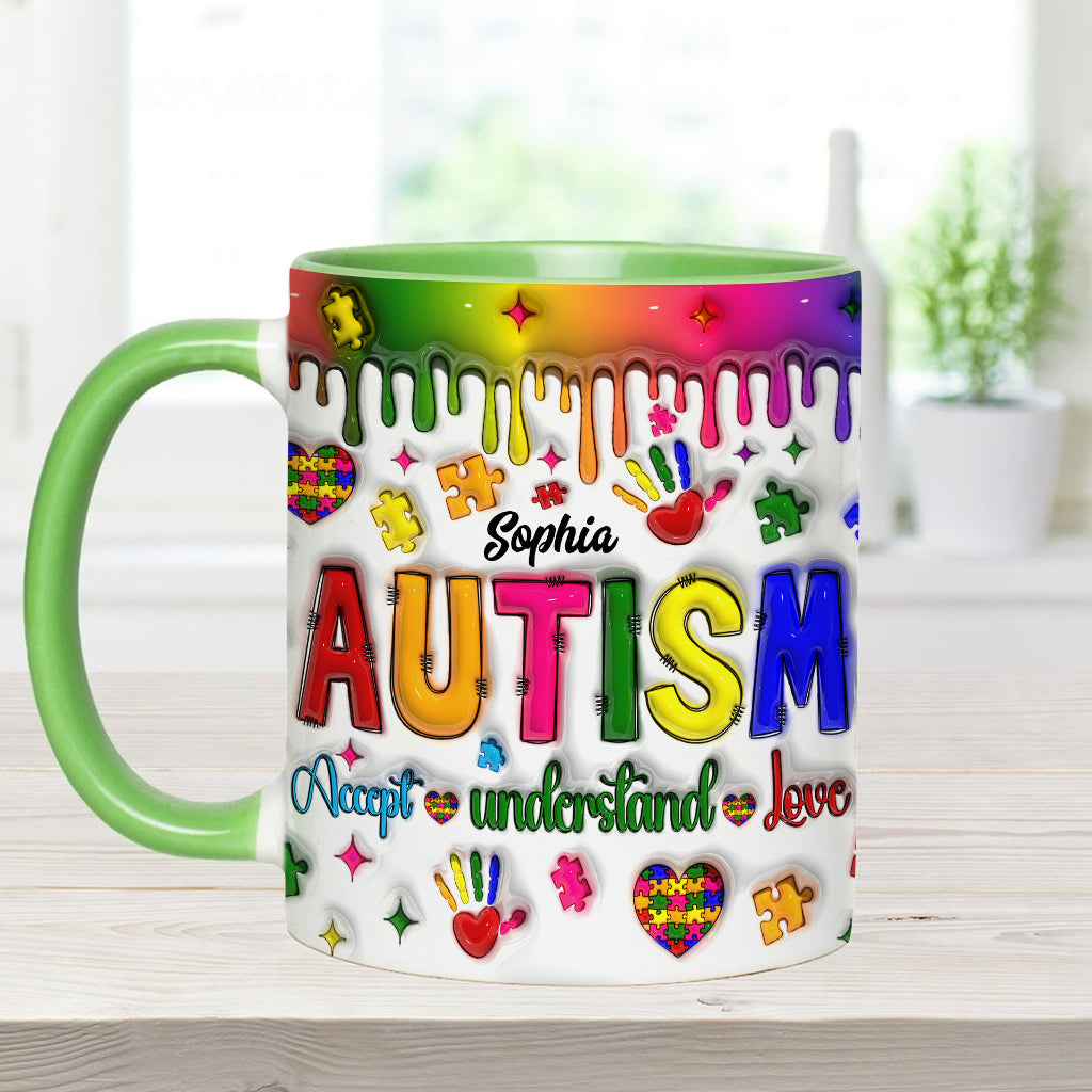 Autism Awareness - Personalized Autism Awareness Accent Mug