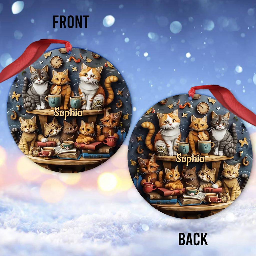 Just Love Books & Cats - Personalized Book Ornament