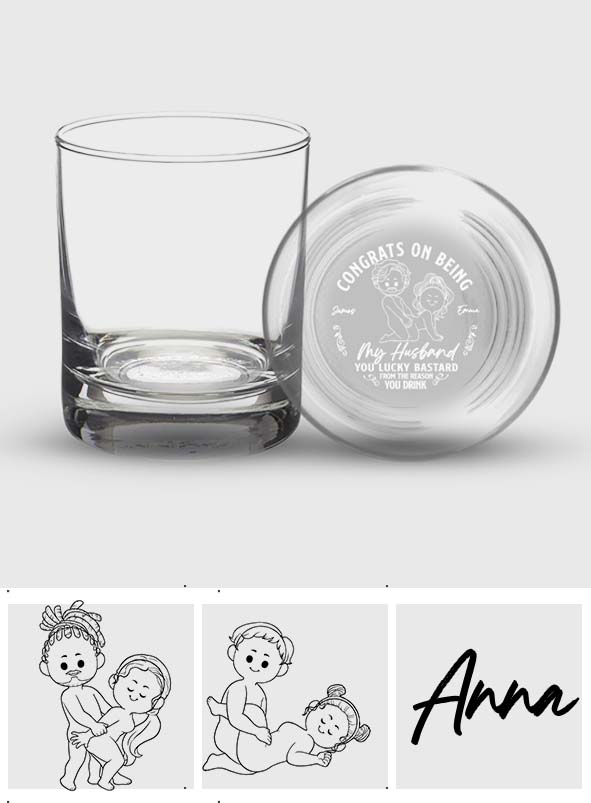 Congrats On Being My Husband Boyfriend - Personalized Couple Engraved Whiskey Glass