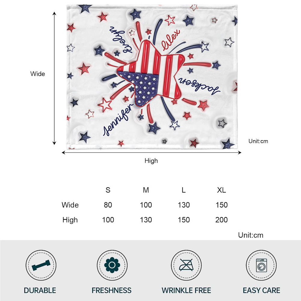 Grandma's Little Star 4th Of July - Personalized Grandma Blanket