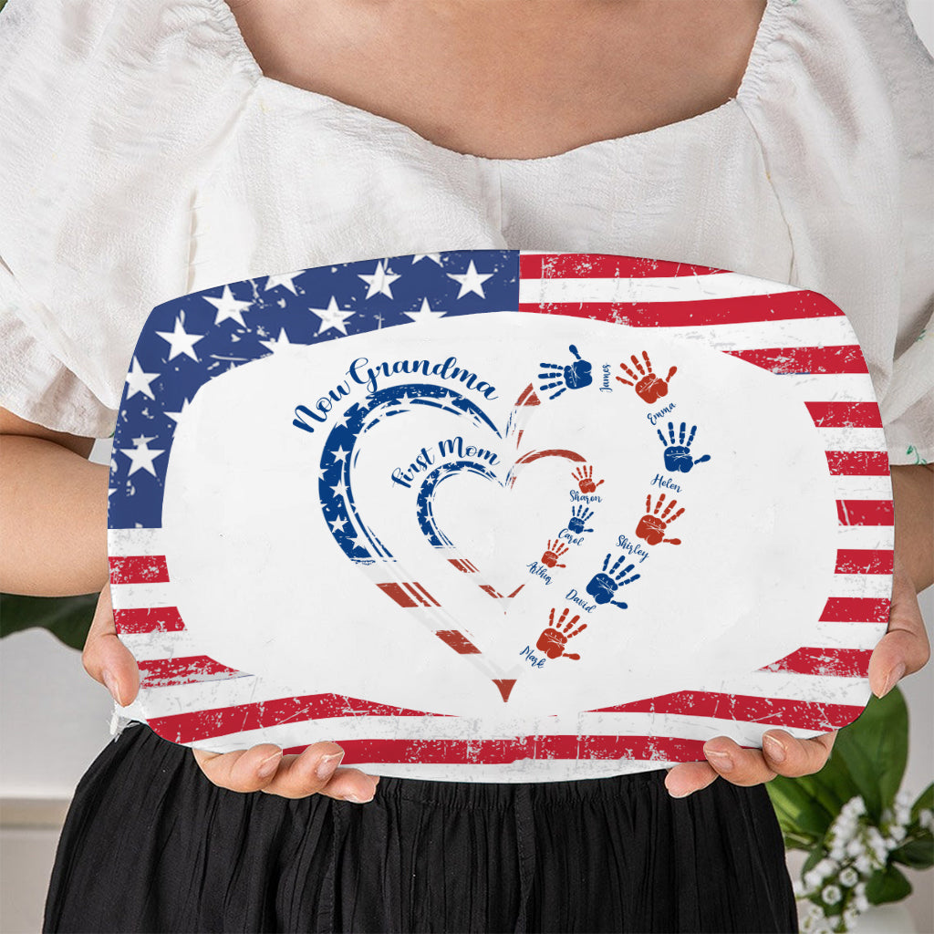 First Mom Now Grandma - Personalized Grandma Plate