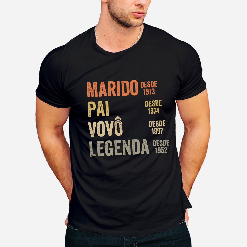 Marido Pai Vovô Legenda Desde - Personalized Grandpa T-shirt And Hoodie