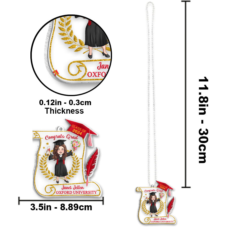 Congratulation Grad - Personalized Graduation Transparent Car Ornament