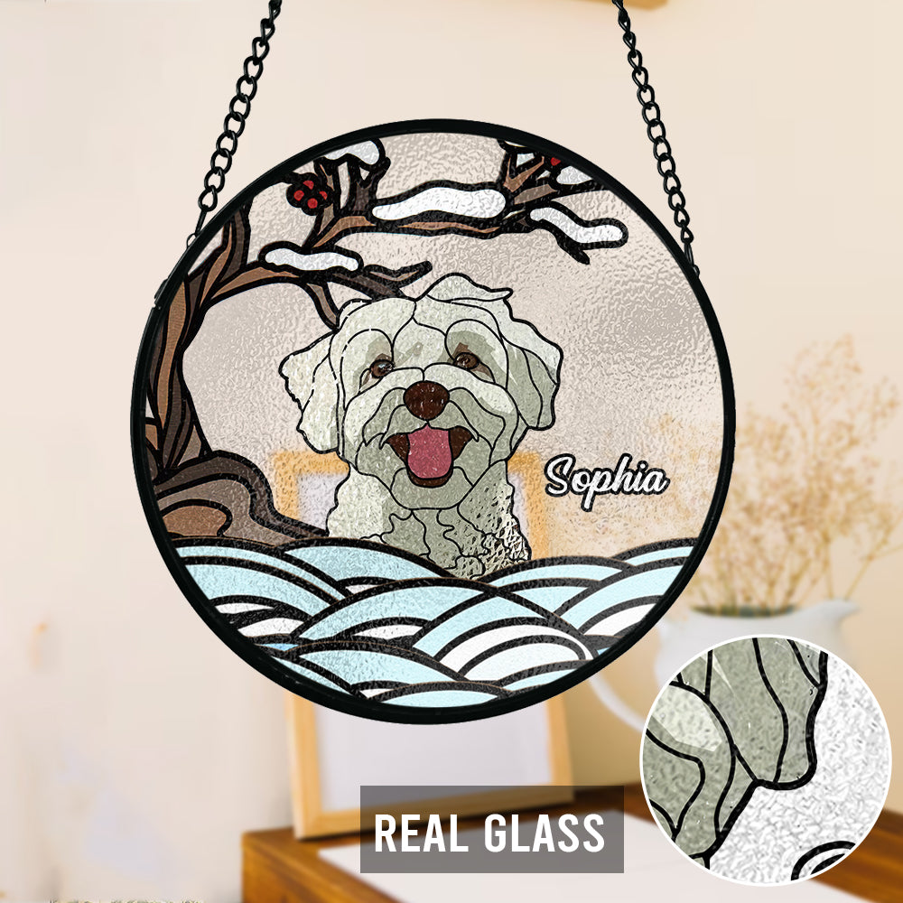 Never Forgotten - Personalized Dog Stained Glass Suncatcher