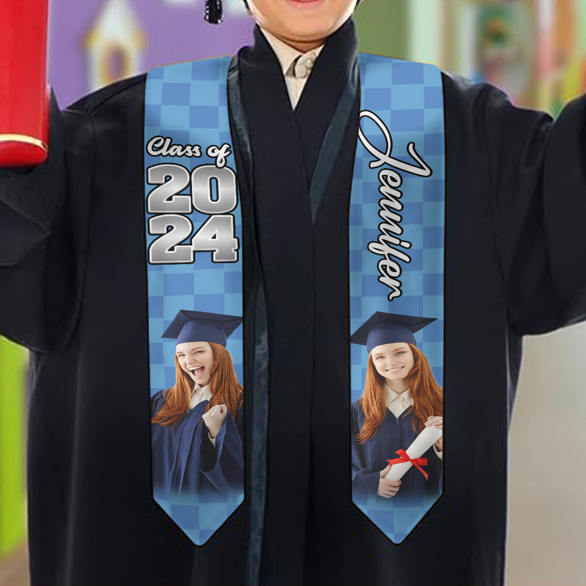 Photo Custom Graduation Stole Sash - Personalized Graduation Graduation Stole