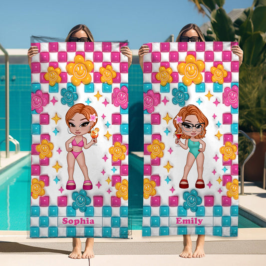 Bestie Forever - Personalized Bestie Beach Towel