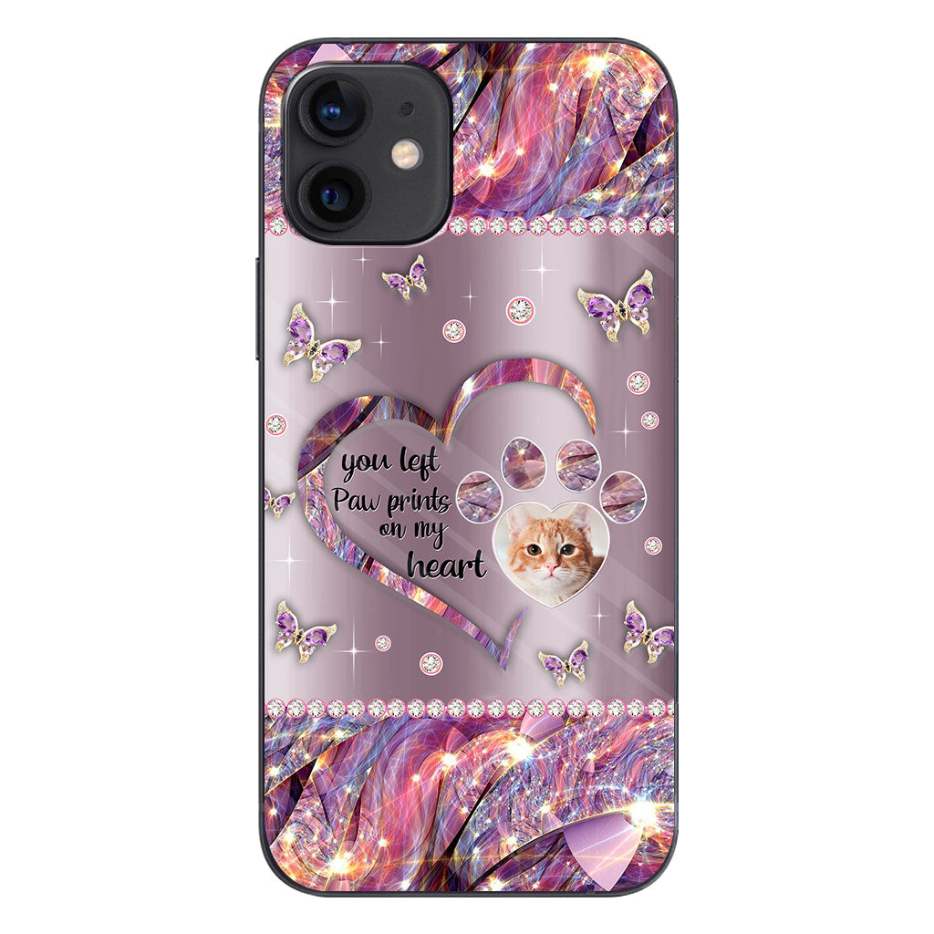 You Left Paw Prints In My Heart - Personalized Dog Phone Case