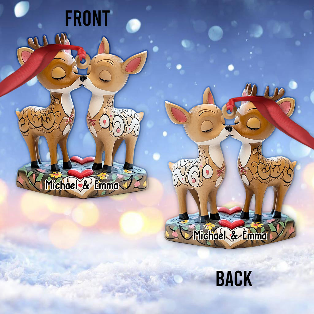 Loving Reindeer - Personalized Couple Ornament