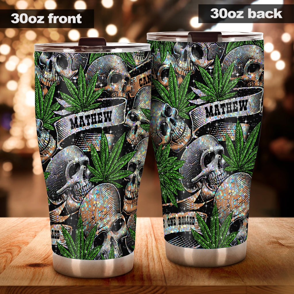 Bling Bling Skull Cannabis - Personalized Weed Tumbler