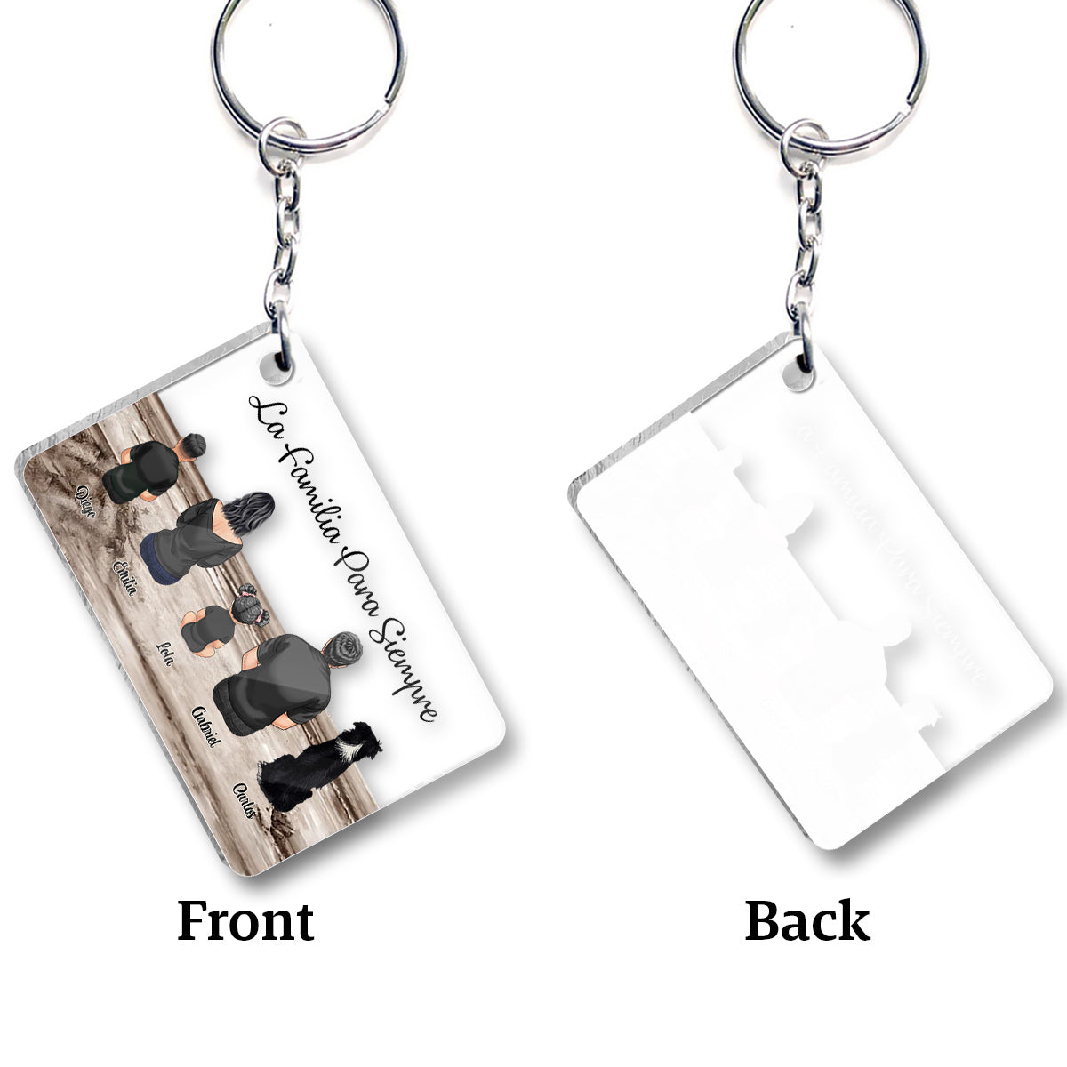 La Familia Para Siempre - Personalized Family Transparent Keychain