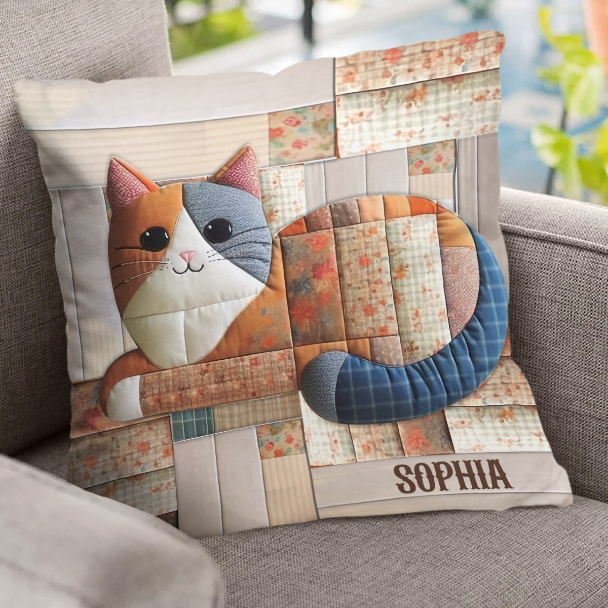 Cute Cat - Personalized Cat Throw Pillow