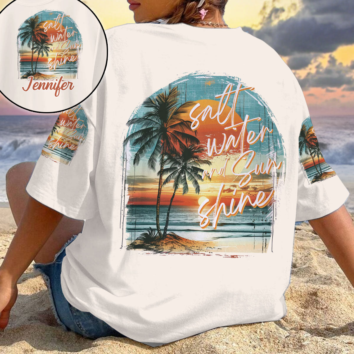 Salt Water Sunshine - Personalized Sea Lover All Over Shirt