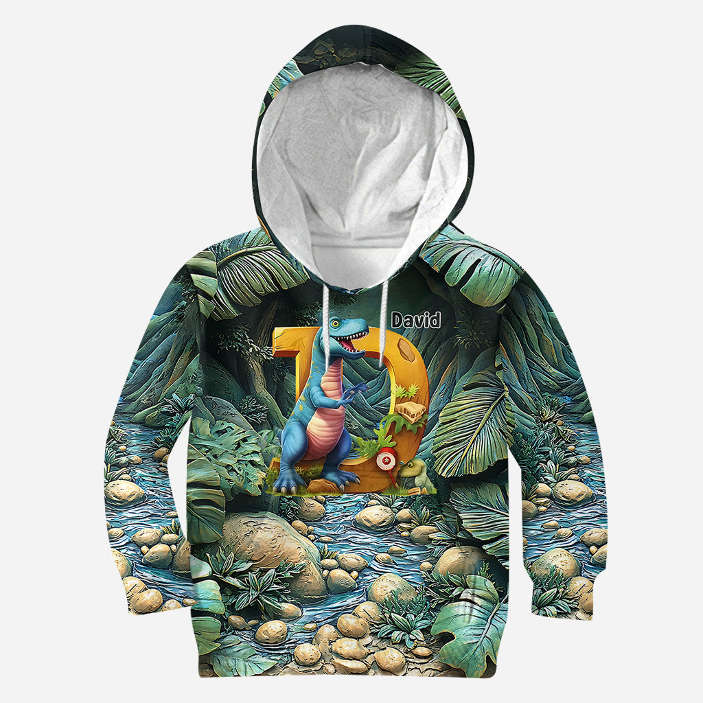 Dinosaur Letter - Personalized Kid All Over Shirt