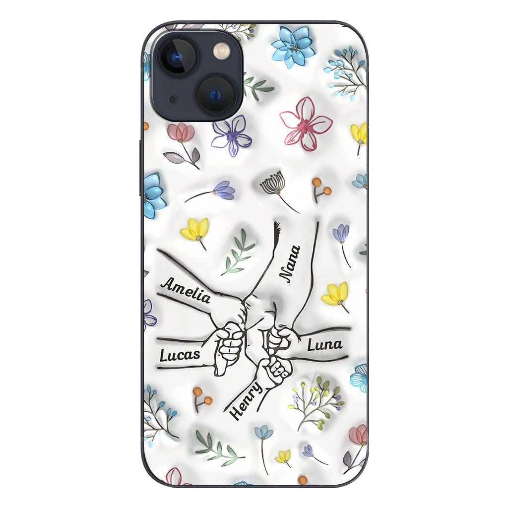 Holding Hands Grandma Mom Nana - Personalized Grandma Phone Case