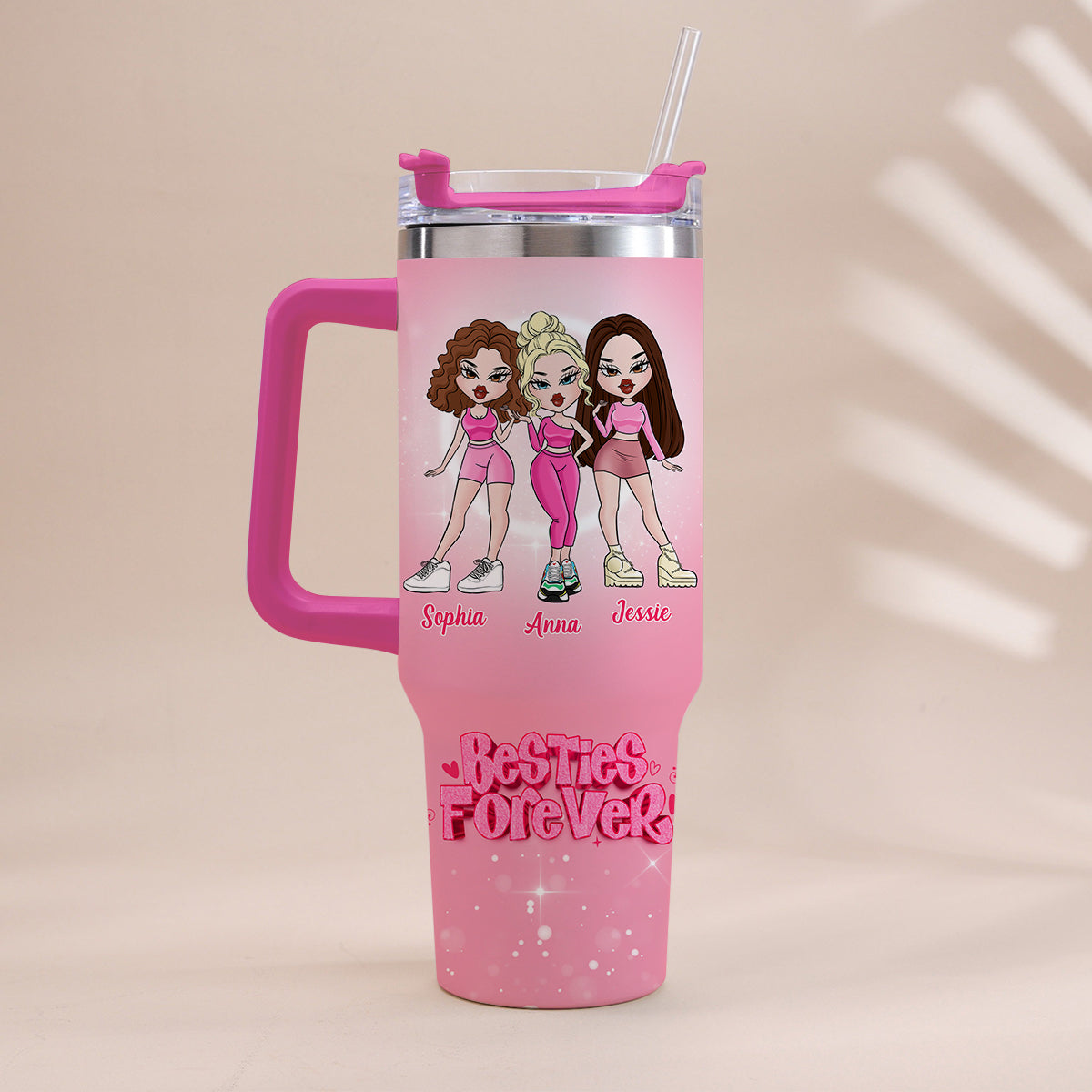 Friends Forever - Personalized Bestie Tumbler With Handle