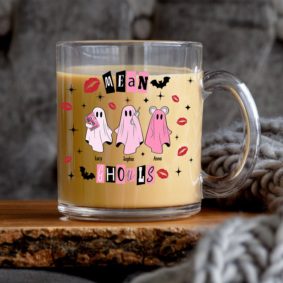 Mean Ghouls - Personalized Bestie Glass Mug