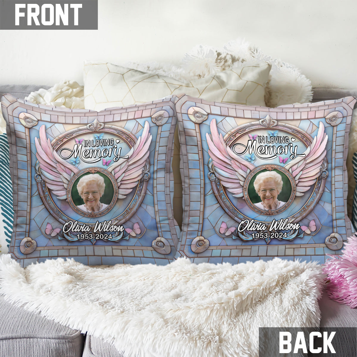 In Loving Memory - Personalized Memorial Throw Pillow