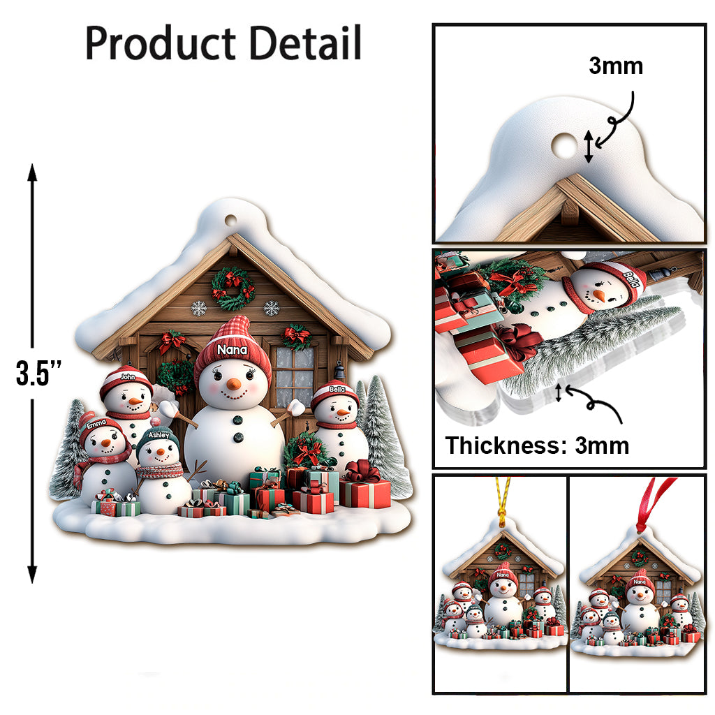 Any Title Cute Snowman Ornament - Personalized Grandma Ornament