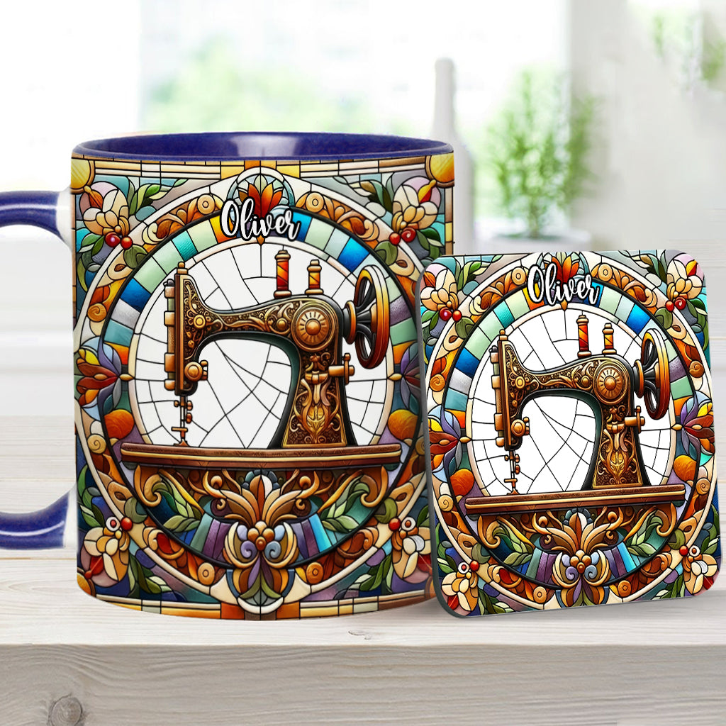 Colorful Sewing Machine - Personalized Sewing Accent Mug