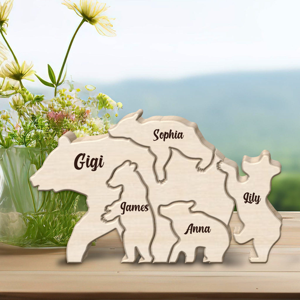 Mama Bear - Personalized Mother Shaped Wooden Puzzle