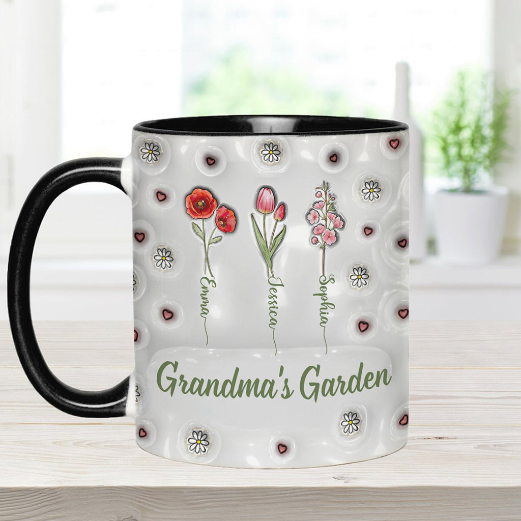Birth Month Flowers Grandma's Garden - Personalized Grandma Accent Mug