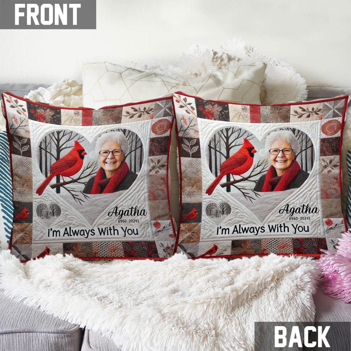 I'm Always With You - Personalized Memorial Throw Pillow