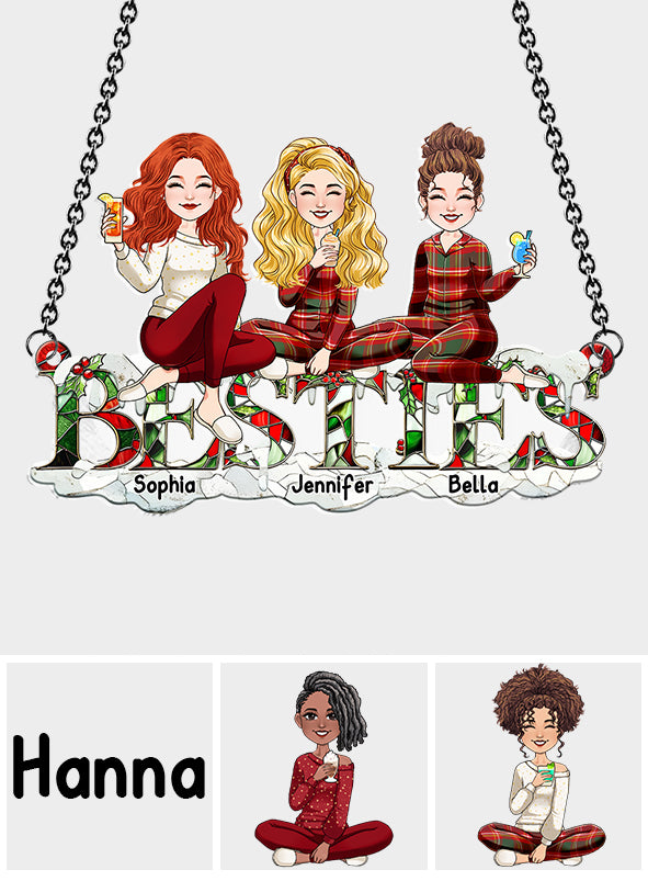 Besties Forever - Personalized Bestie Window Hanging Suncatcher Ornament