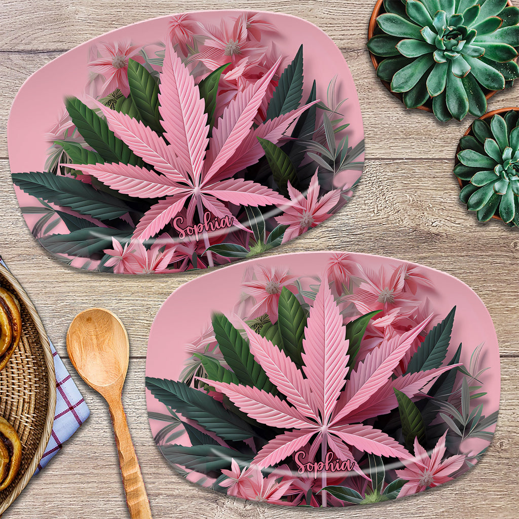 Pink Stoner Chick - Personalized Weed Plate