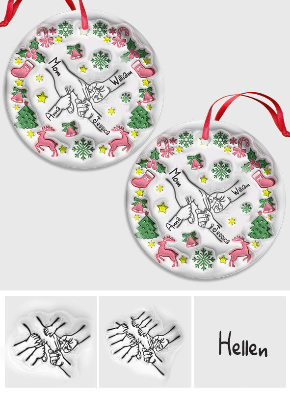 Merry Christmas Mom - Personalized Mother Ceramic Circle Ornament