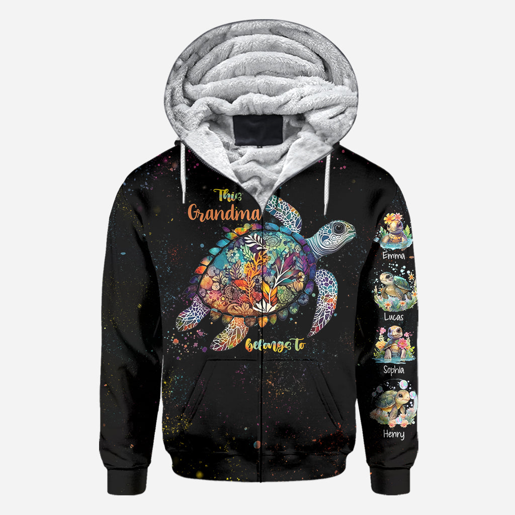 This Grandma Mom Belongs To - Personalized Turtle All Over Shirt