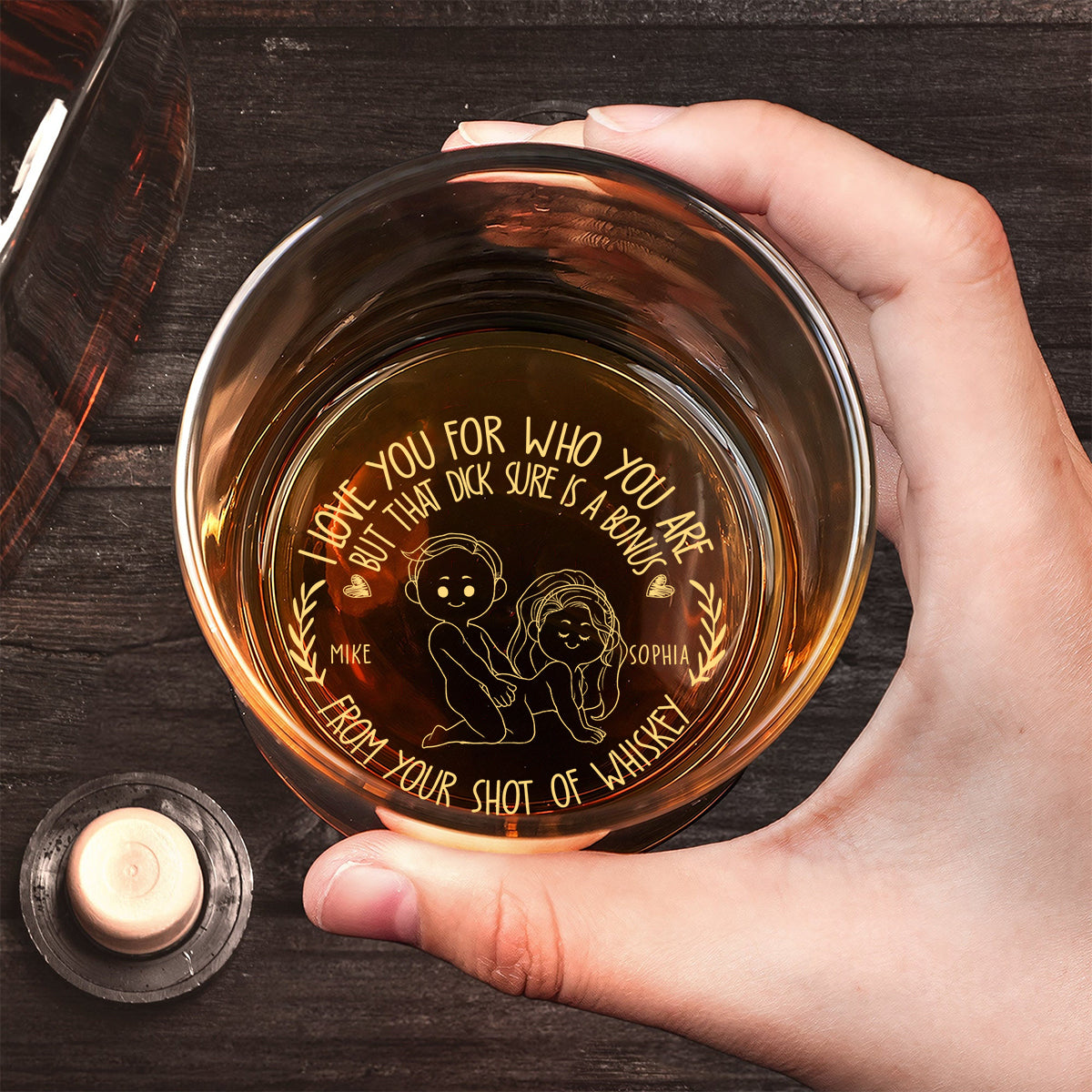 I Love You For Who You Are - Personalized Couple Engraved Whiskey Glass