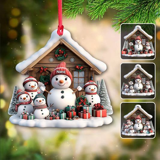 Any Title Cute Snowman Ornament - Personalized Grandma Ornament