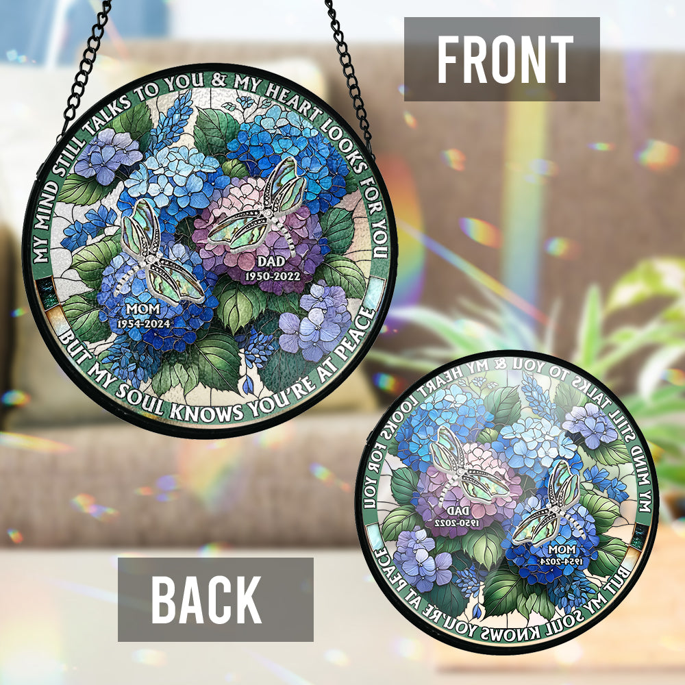 My Mind Still Talks To You - Personalized Memorial Stained Glass Suncatcher