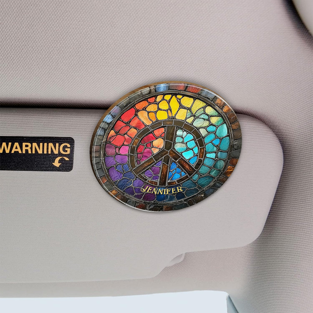 Hippie Soul - Personalized Hippie Shaped Car Visor Clip