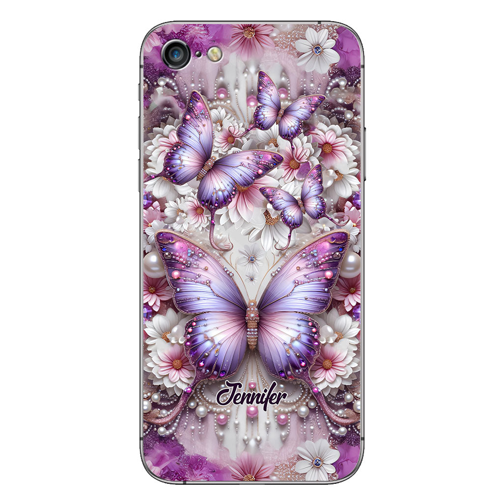 Floral Butterflies - Personalized Butterfly Phone Case