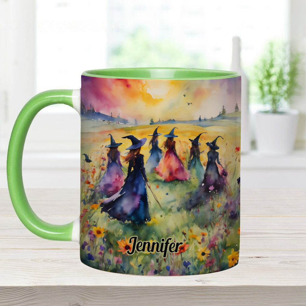 Watercolor Witches Gather - Personalized Witch Accent Mug