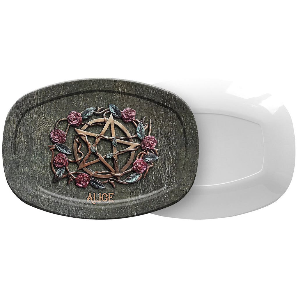 Mystical Witch Ancient Roses - Personalized Witch Plate