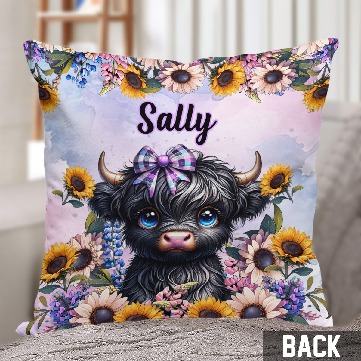 Cute Little Cow - Personalized Throw Pillow