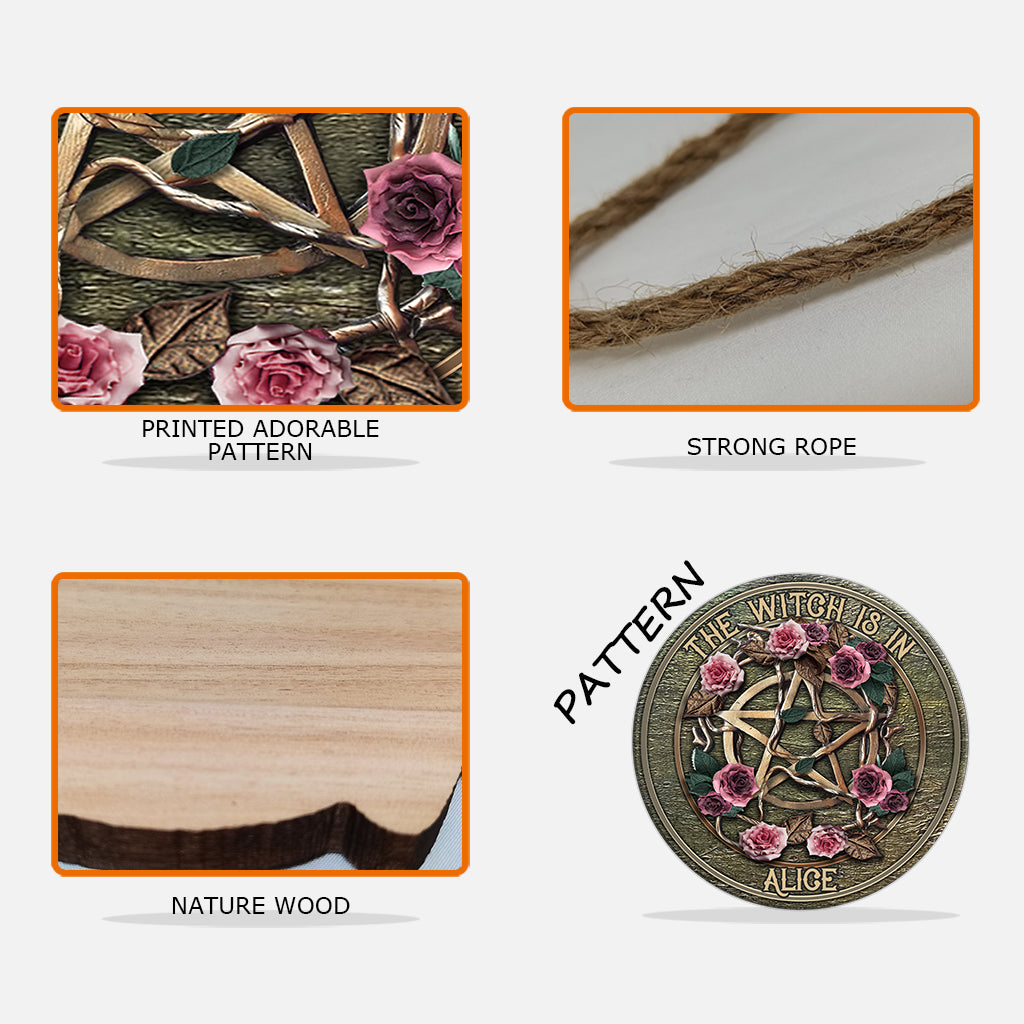 Mystical Witch Ancient Roses - Personalized Witch Custom Shaped Wood Sign