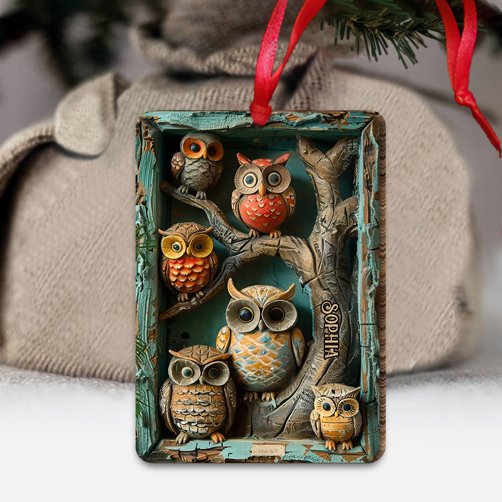 Vintage Owl - Personalized Owl Ornament